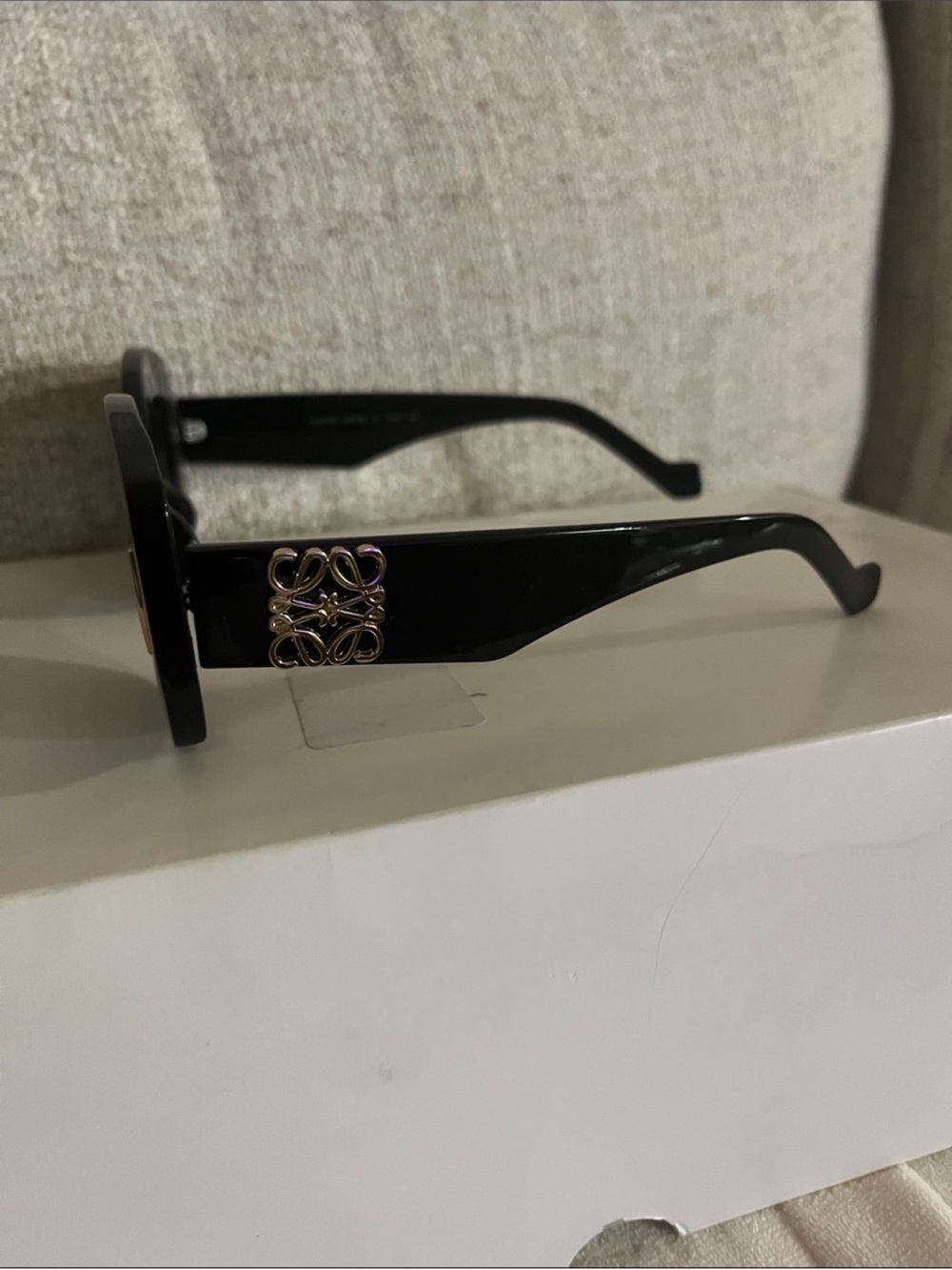 Black Loewe Women’s Sunglasses with Decorative Logo Accent